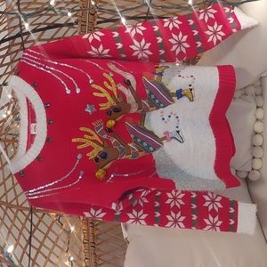 SKATING REINDEER CHRISTMAS SWEATER